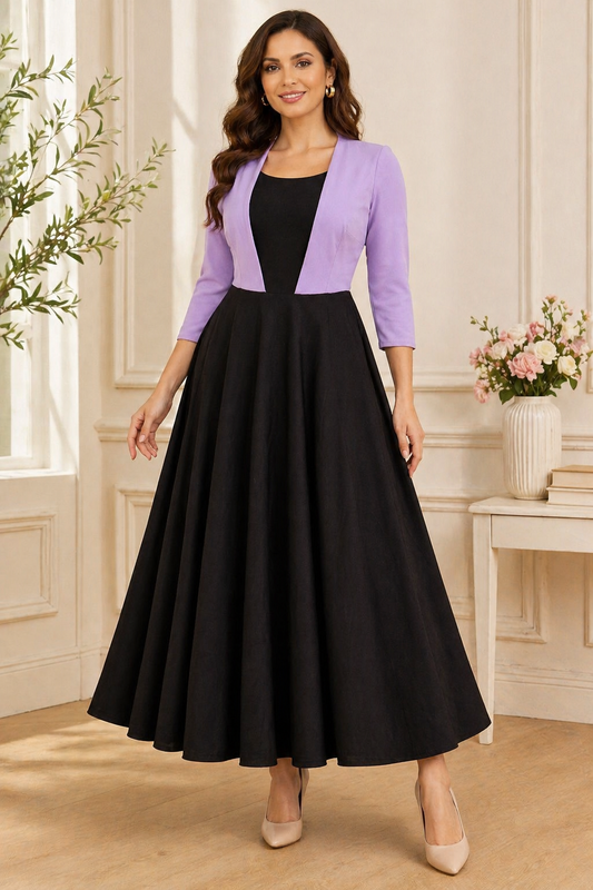 Vestido Elegancia Lila Clásica